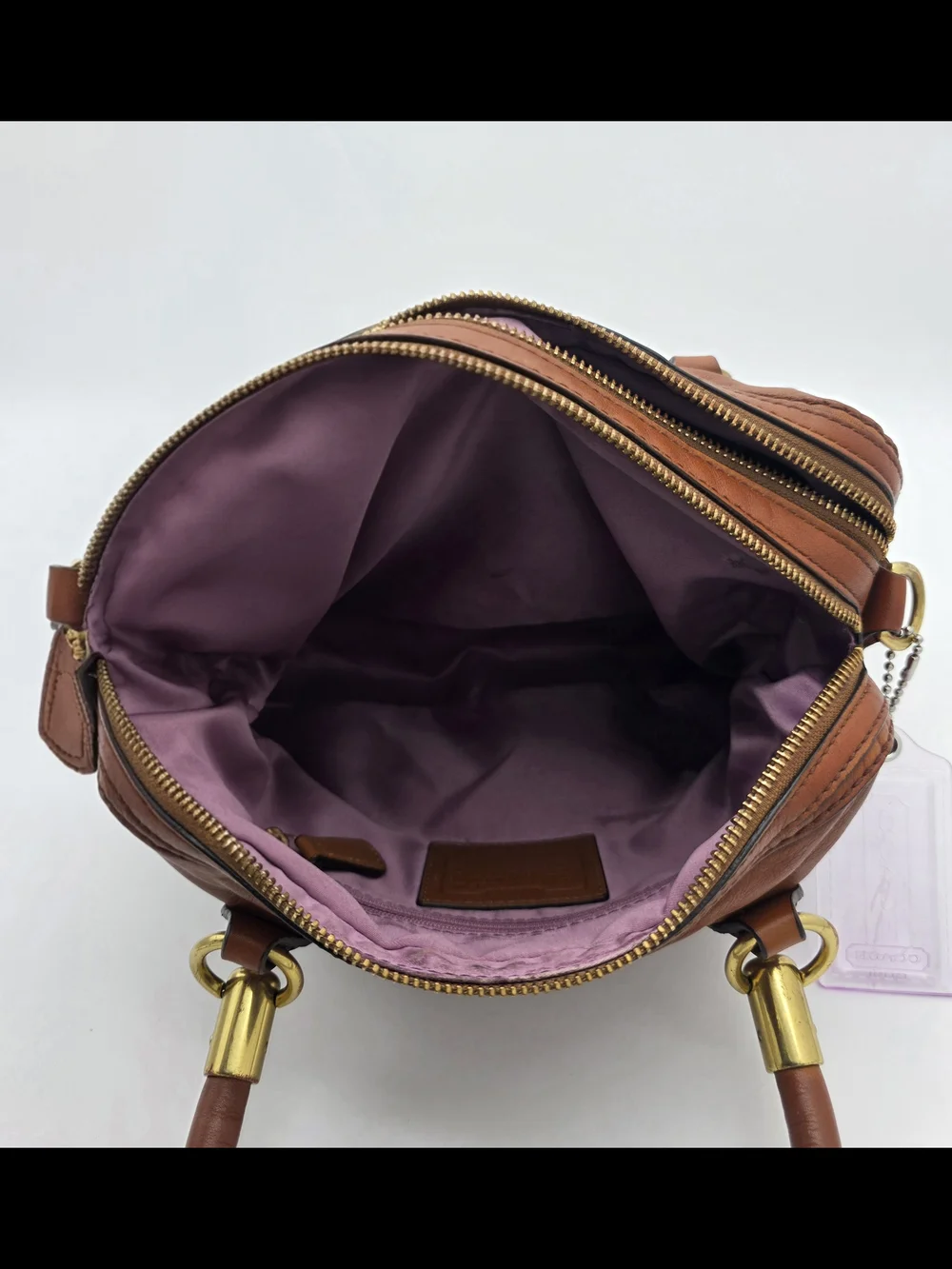 Classic Brown Leather Satchel Handbag